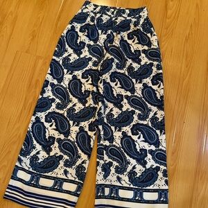 Express Bohemian Blue and White Pattern Flowy Pants